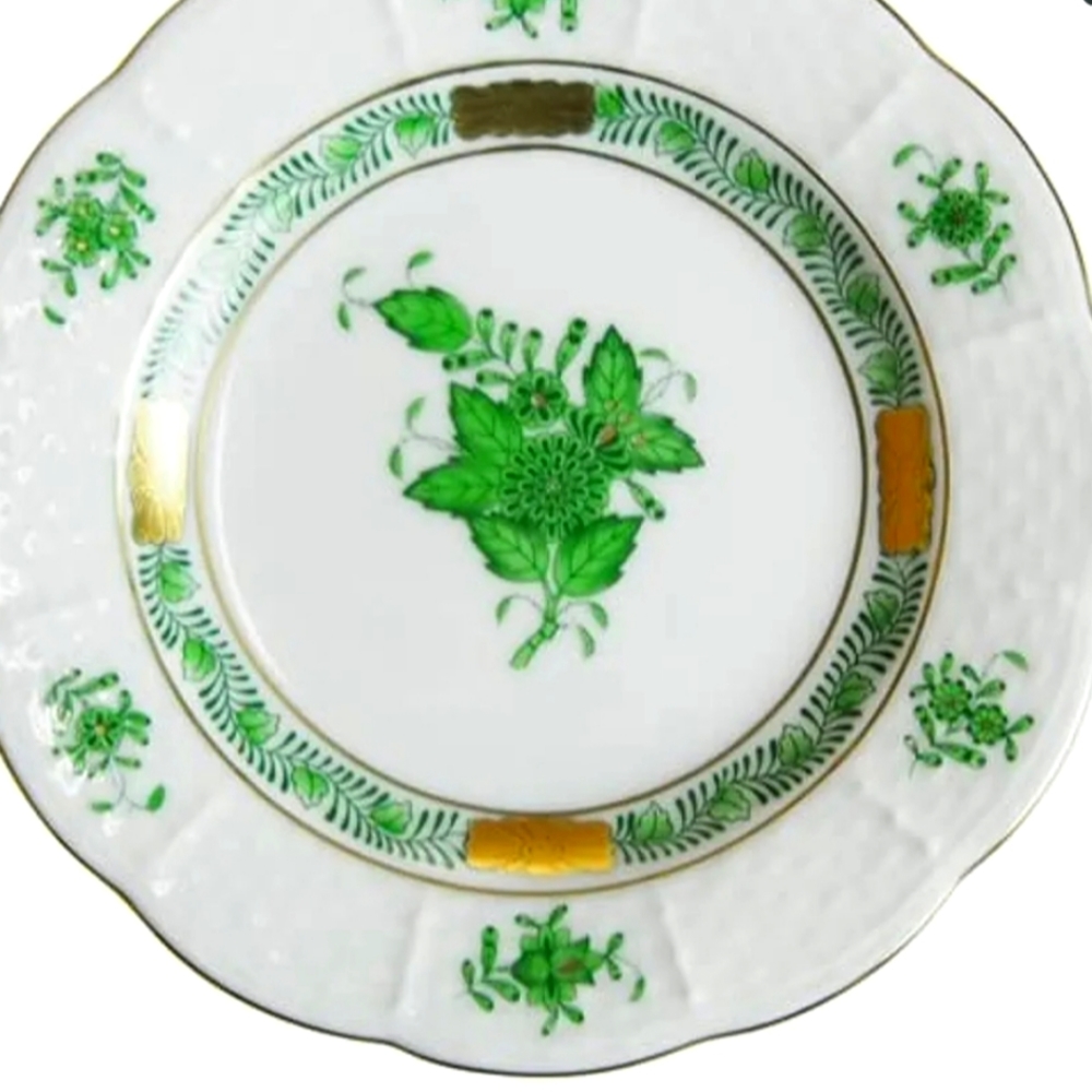 Herend AV Apony Green pattern Chinese Bouquet Collectors Mini Plate